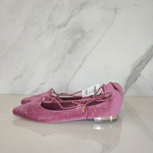 Charlotte Russe Sofia Pointy Toe strappy faux suede flats Size 8